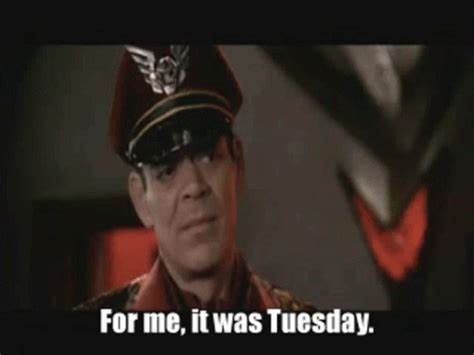 Raul Julia as M. Bison saying For me, it was Tuesday.